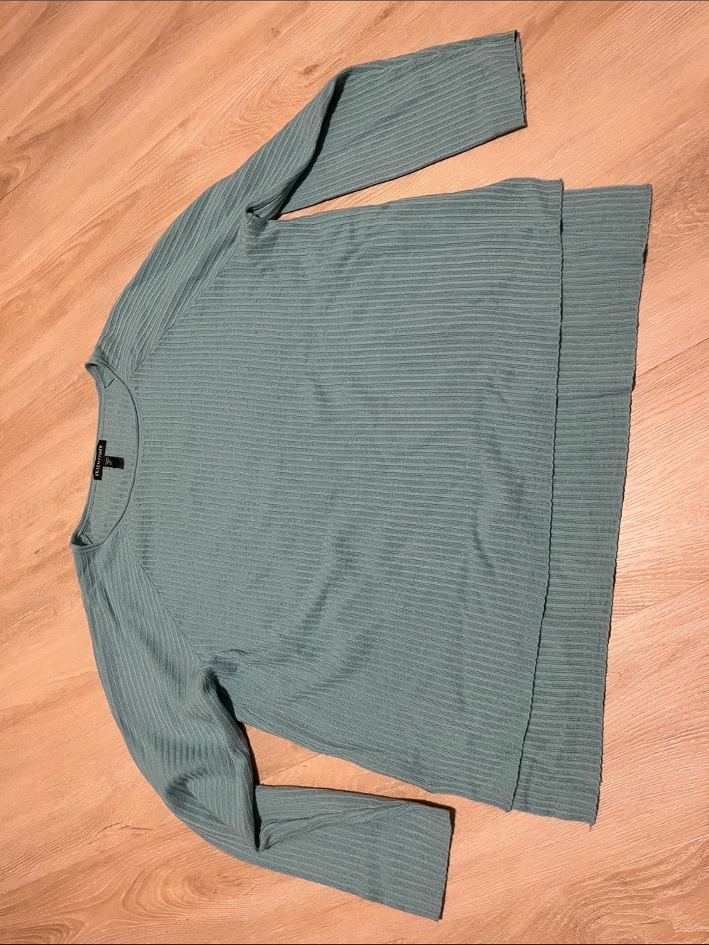 Eileen Fisher Blue Knit Cashmere Sweater Crew S22 Medium